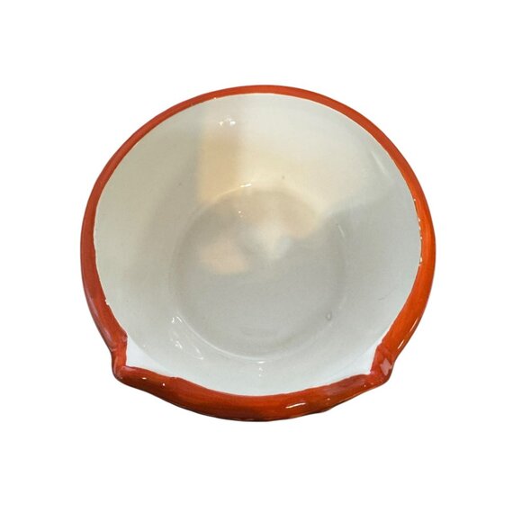 Fox-Shaped Orange & White Earthenware Bowl - Picture 6 of 9